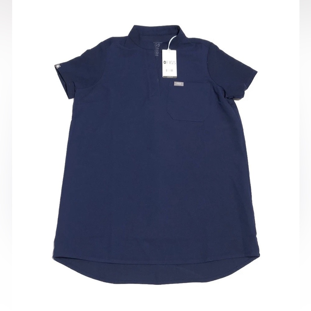 Figs Kitale Maternity 2.0 Scrubs Top Navy Blue Short Sleeve - Picture 3 of 9